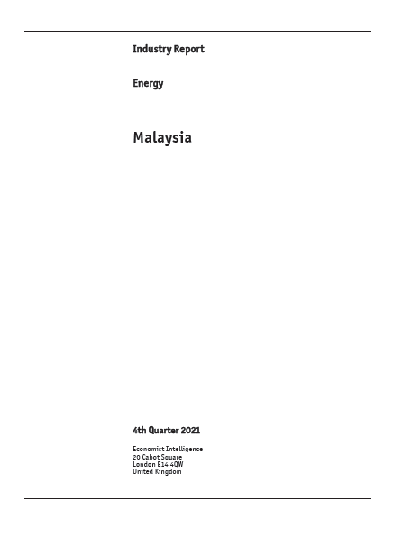 Industry Report Energy Malaysia 4th Quarter 2021